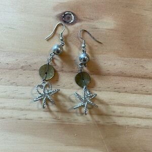 Silver and shell earrings